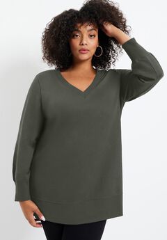 V-Neck French Terry Sweatshirt