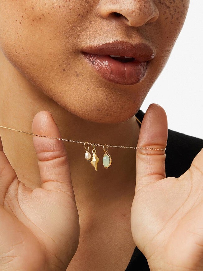 Ocean Gold Charm Necklace, GOLD, alternate image number 1