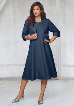 Fit And Flare Jacket Suit Dress
