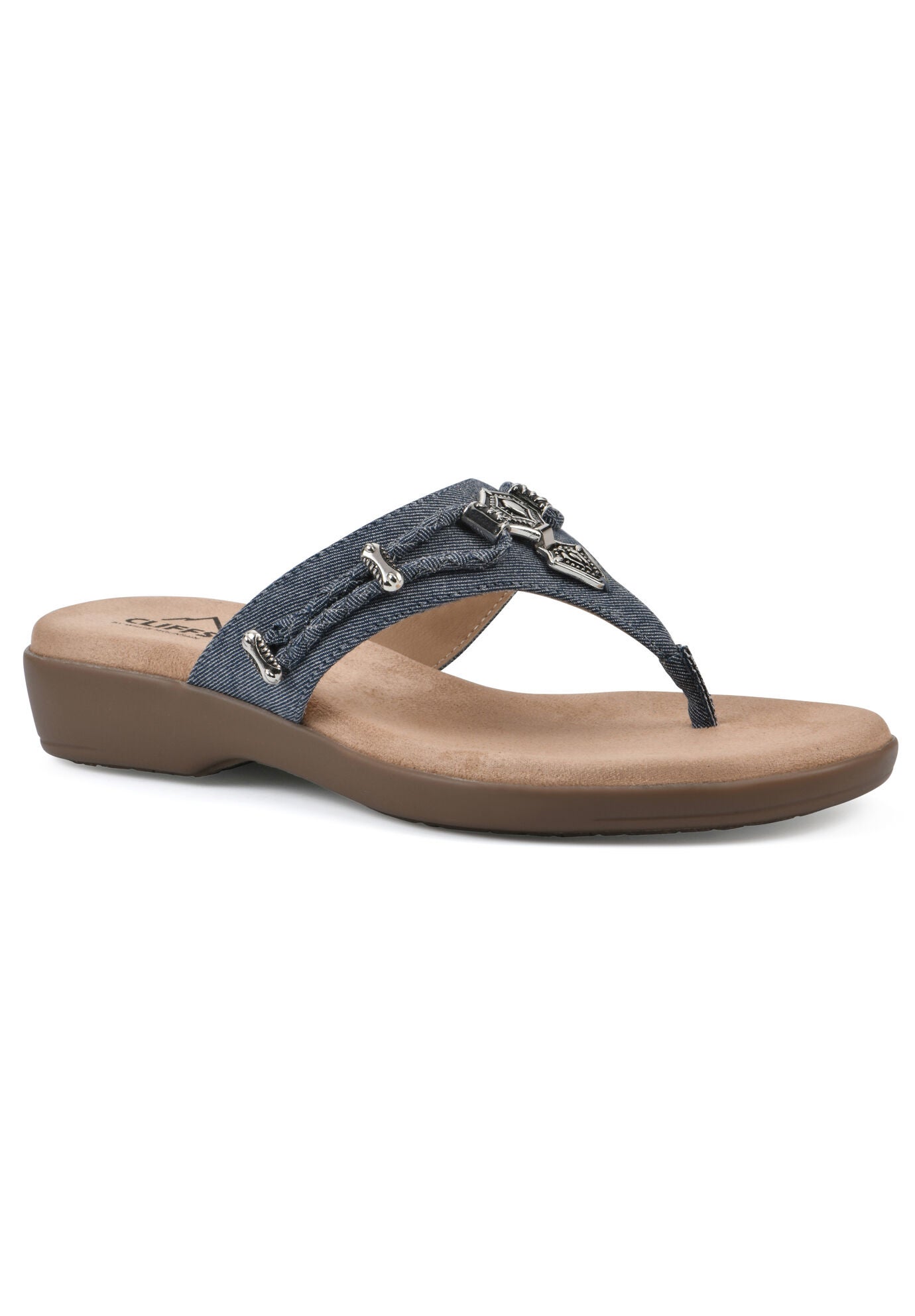 Cliffs Bailee Thong Sandal, BLUE DENIM WOVEN, hi-res image number 0