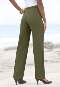 Plus Size Classic Bend Over® Structured Straight Leg Pull-On Pant