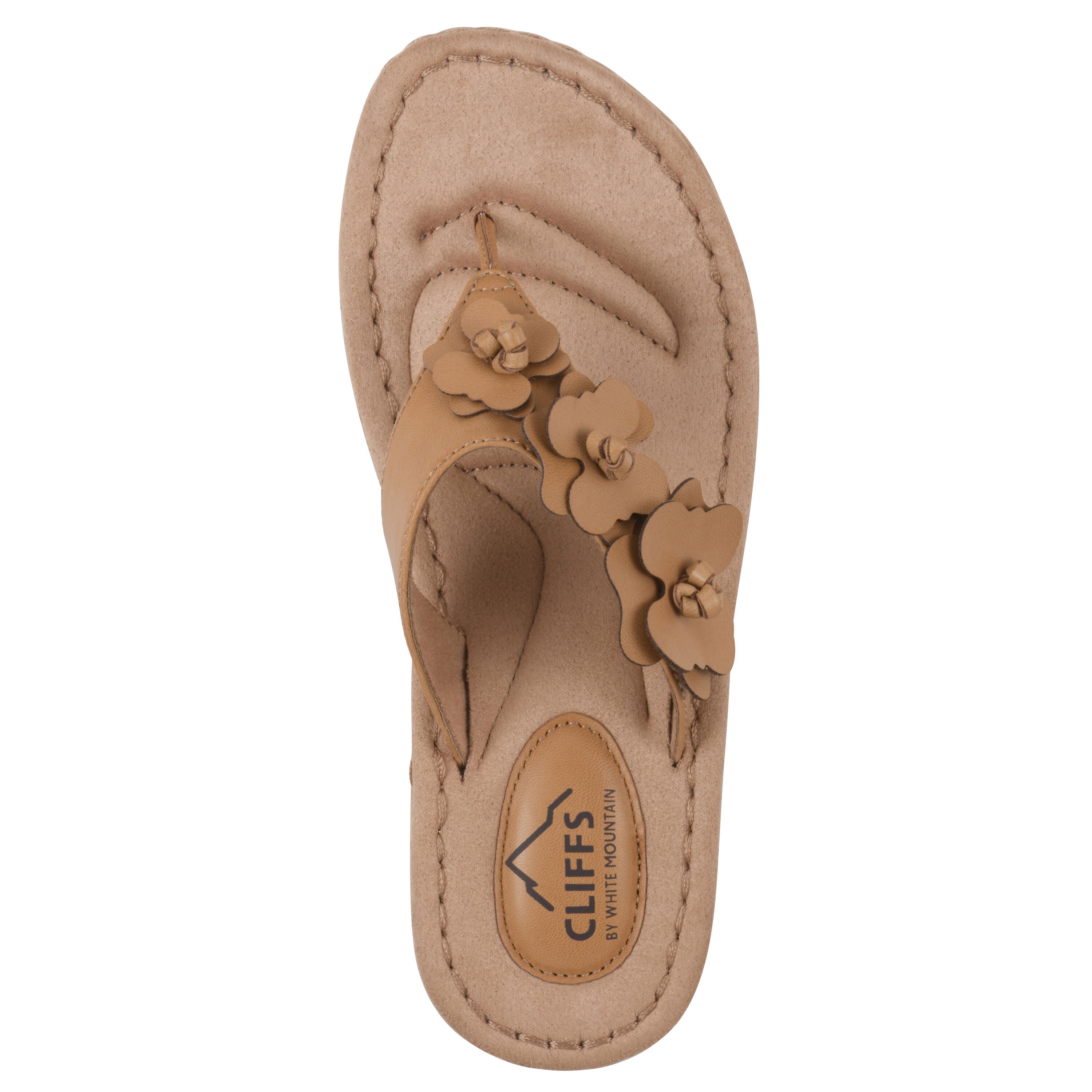 Cassilia Floral Mini Wedge Sandal, CASHEW SMOOTH, alternate image number 4
