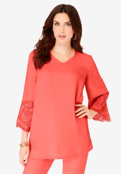 Eyelet Georgette Tunic