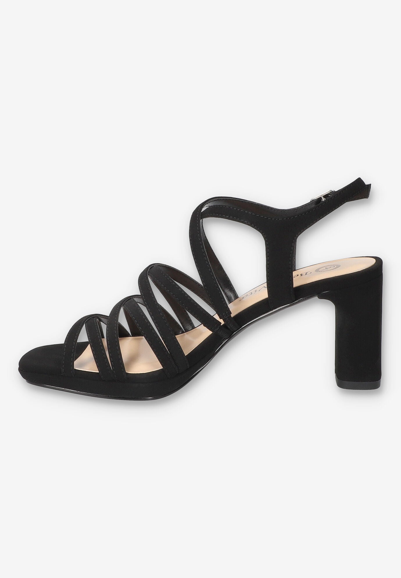 Damsel Square Toe Heeled Sandal, BLACK LAMY, alternate image number 4