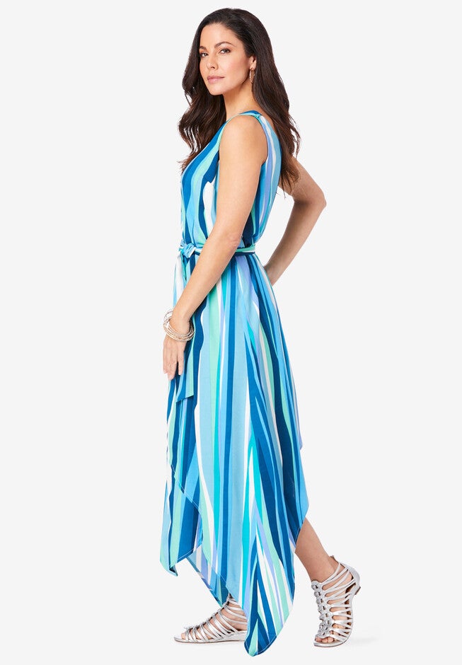 Striped High-Low Dress, , alternate image number 2