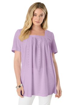 Square Neck Eyelet Tunic