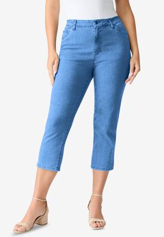 Plus Size Classic Stretch Capri Jean