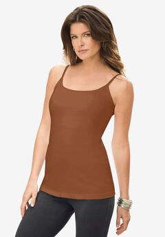 Plus Size Cami with Built-In Bra and Adjustable Straps