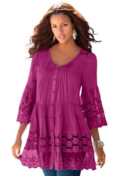 Lace Illusion Blouse