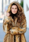 Full Length Faux-Fur Coat with Hood, , alternate image number null