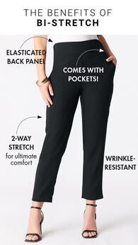 Plus Size Bi-Stretch Straight Leg Ankle Pant