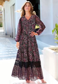 Lace Tiered Maxi Dress