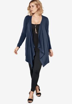 Fine Gauge Handkerchief Hem Cardigan Sweater