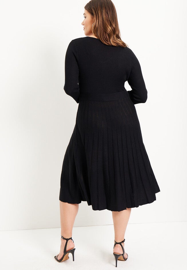 Pleated Sweater Dress, , on-hover image number 1