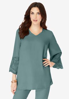 Eyelet Georgette Tunic
