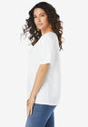Embellished Sequin V-Neck Tee, , alternate image number null