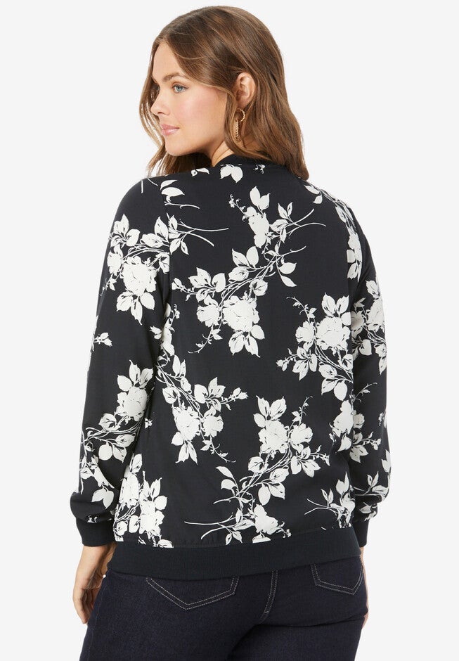 Printed Bomber Jacket, , on-hover image number 1