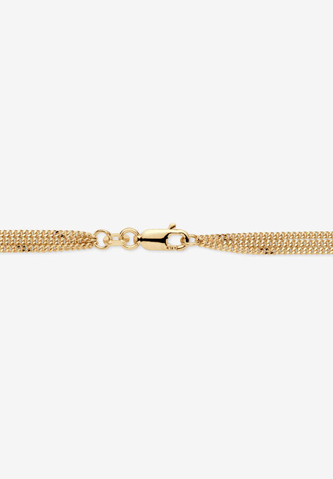 Yellow Gold-Plated Sterling Silver Ankle Bracelet (7.5Mm), 10 Inches, , on-hover image number null