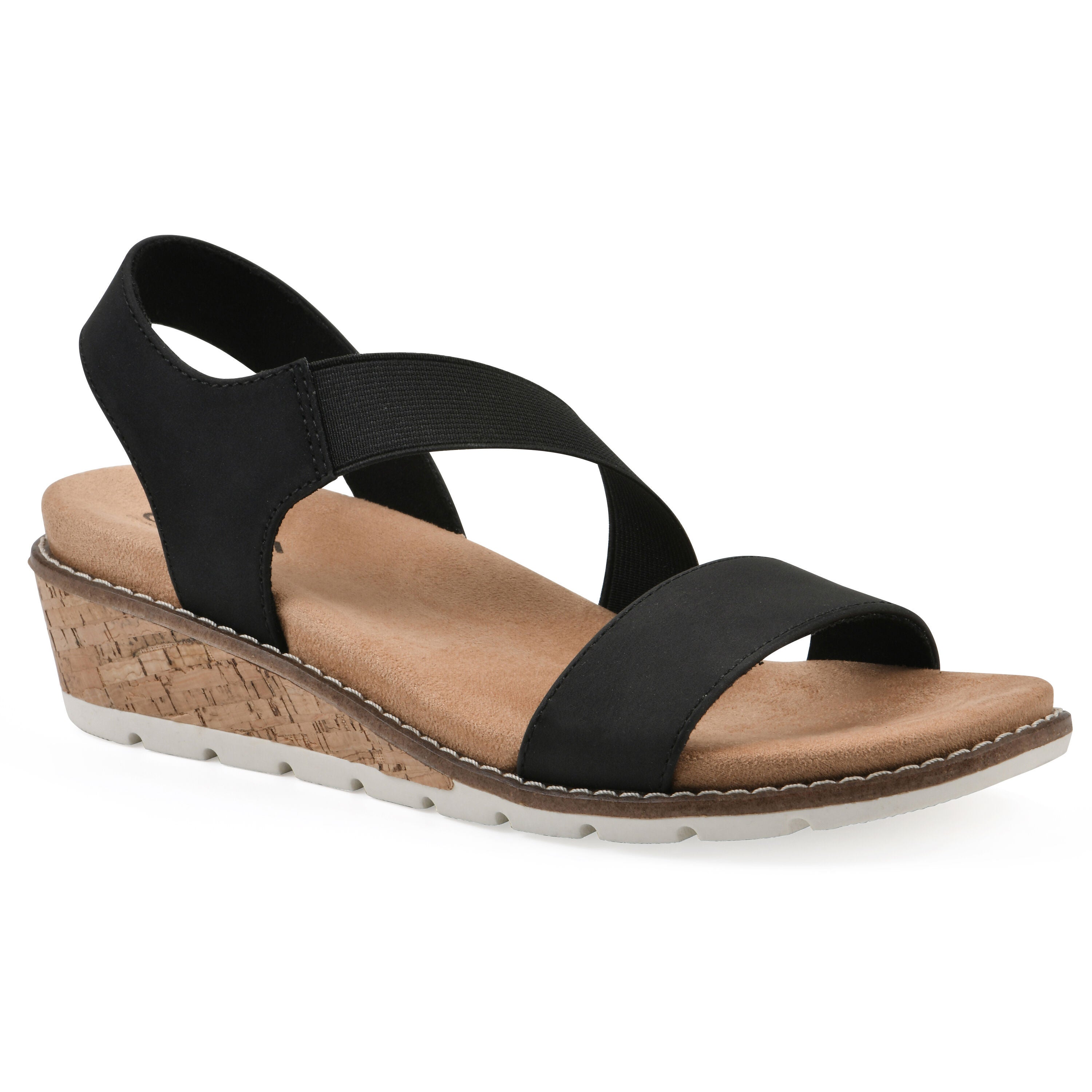 Tinnley Wedge Sandal, BLACK NUBUCK, hi-res image number 0