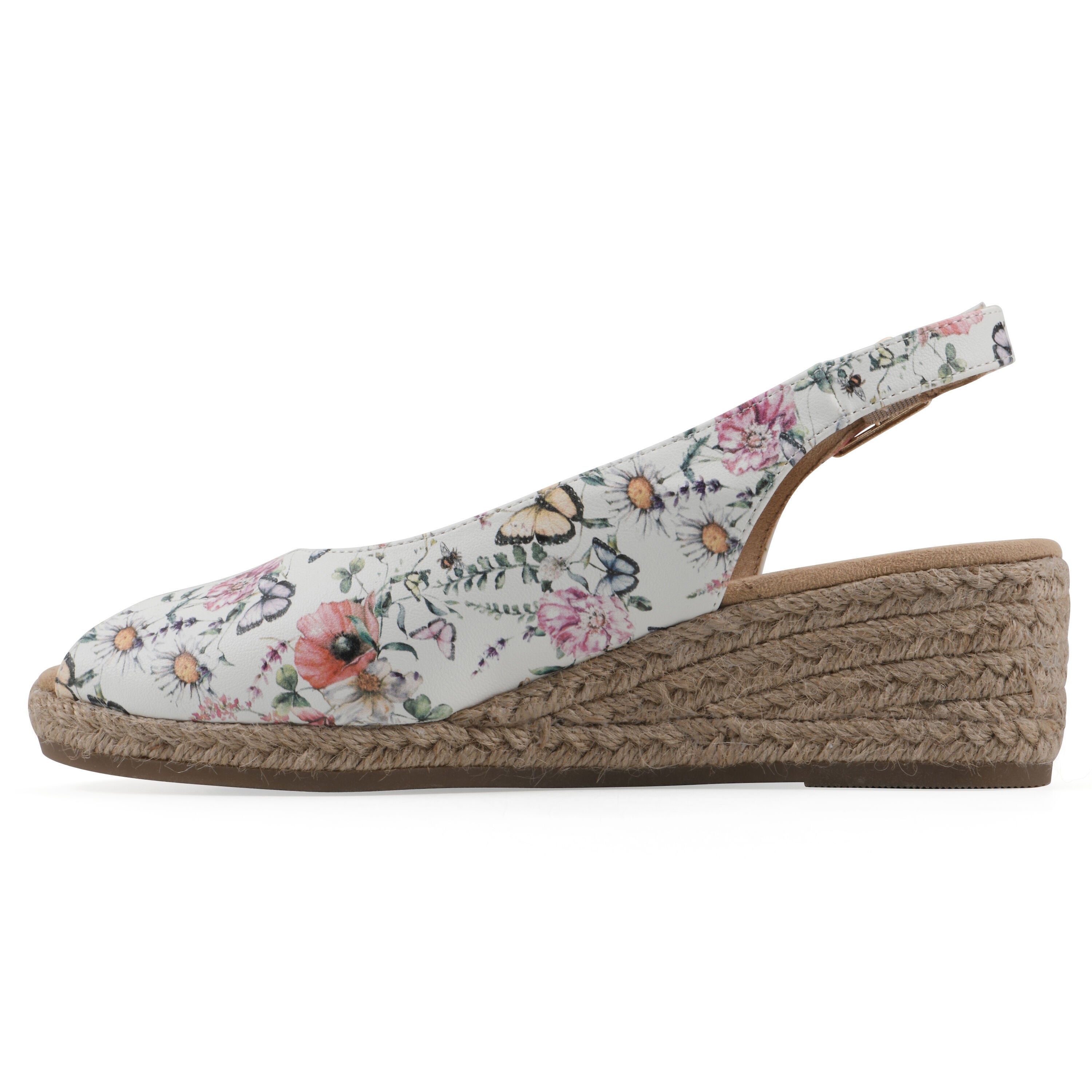Maize Espadrille Wedge Sandal, WHITE BUTTERFLY, alternate image number 3