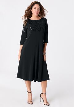 Ultrasmooth® Fabric Embellished Swing Dress