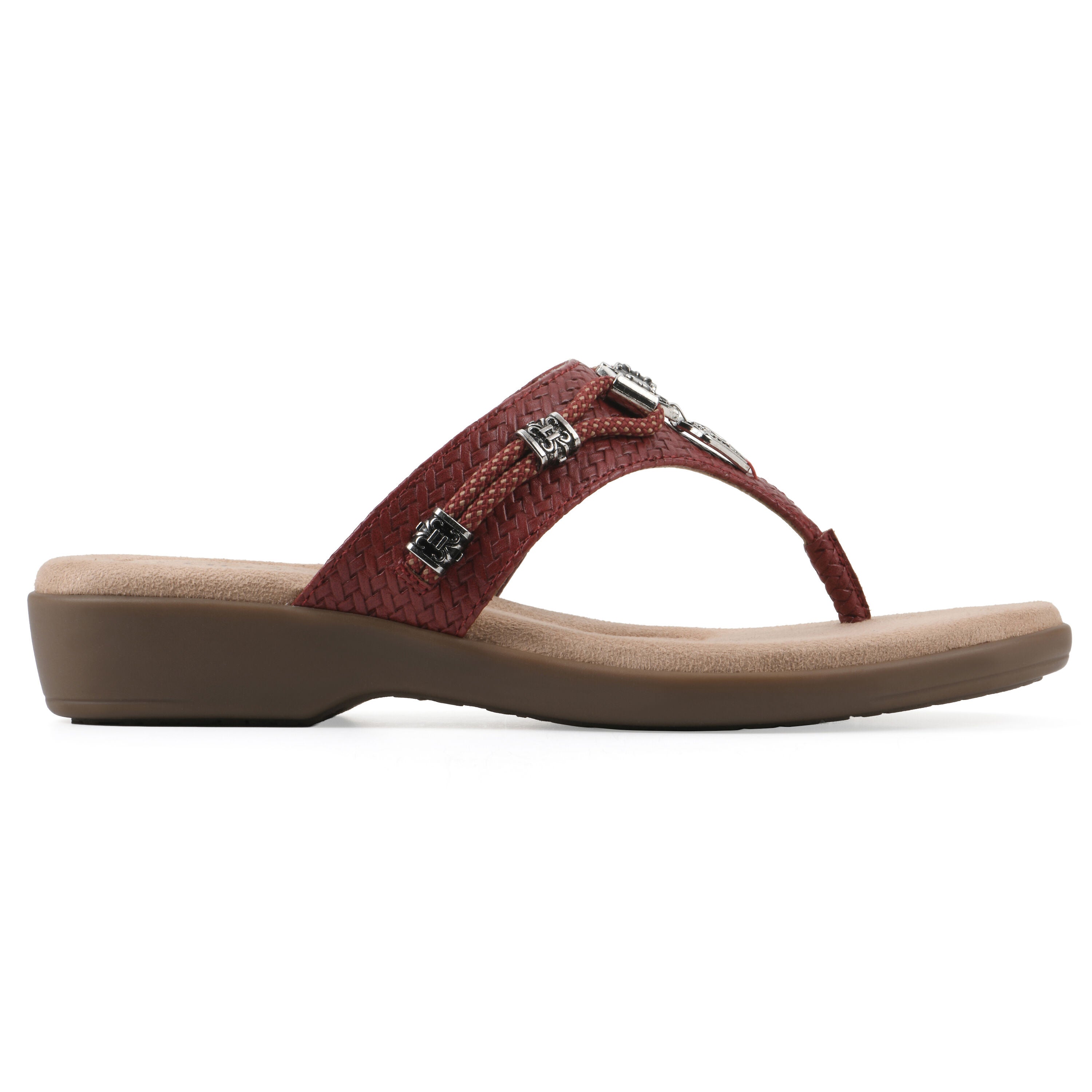 Bainah Thong Sandal, RED WOVEN, alternate image number 2