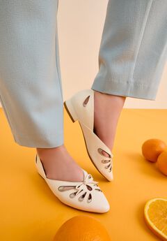 White Leather Flats for Women