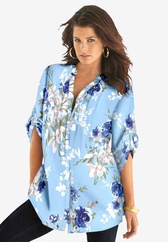 Blue Plus Size Tops