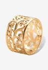 Yellow Gold-Plated Sterling Silver Scroll Design Band Ring (11Mm) Jewelry, , on-hover image number null