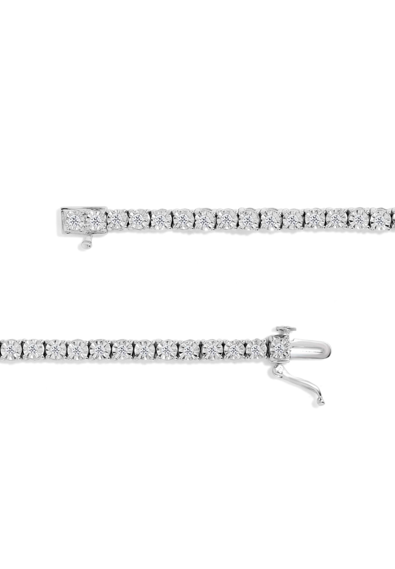 Silver 1.0 Cttw Miracle-Set Diamond Tennis Bracelet - 9 inches Inches, , alternate image number 2
