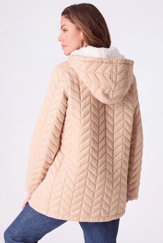 Plus Size Sherpa Lined Quilted Jacket