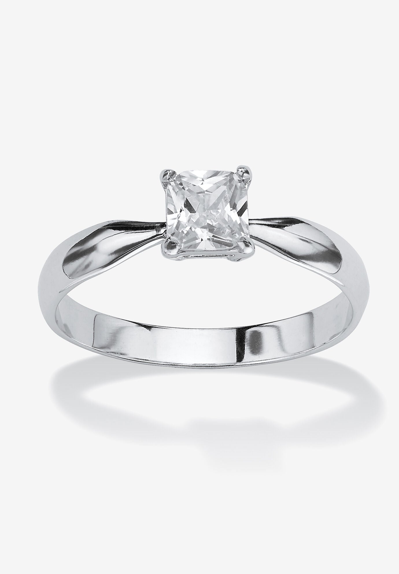 Birthstone .925 Silver Solitaire Ring, APRIL, hi-res image number 0