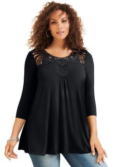 Lace Embellished Swing Ultra Femme Top