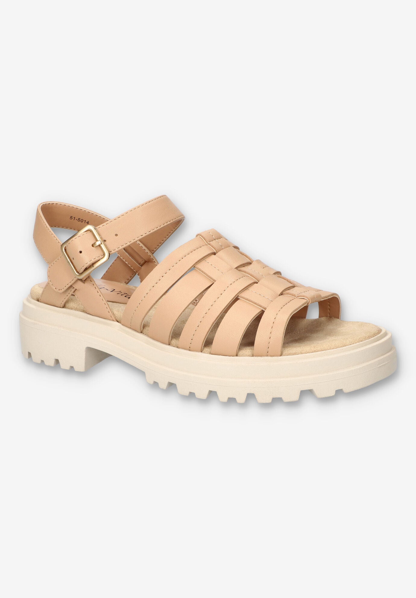 Loni Lug Sole Fisherman Sandal, NATURAL LEATHER, hi-res image number 0