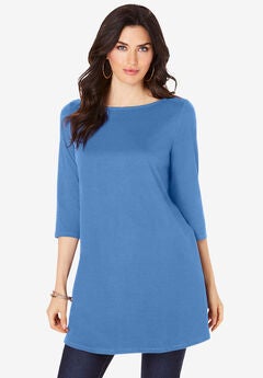 Boatneck Ultimate Tunic with Side Slits