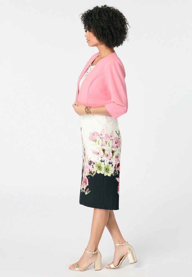 Printed Jacket Dress, ROSE WHITE, alternate image number null