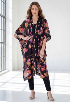 Plus Size Flowy Chiffon Duster
