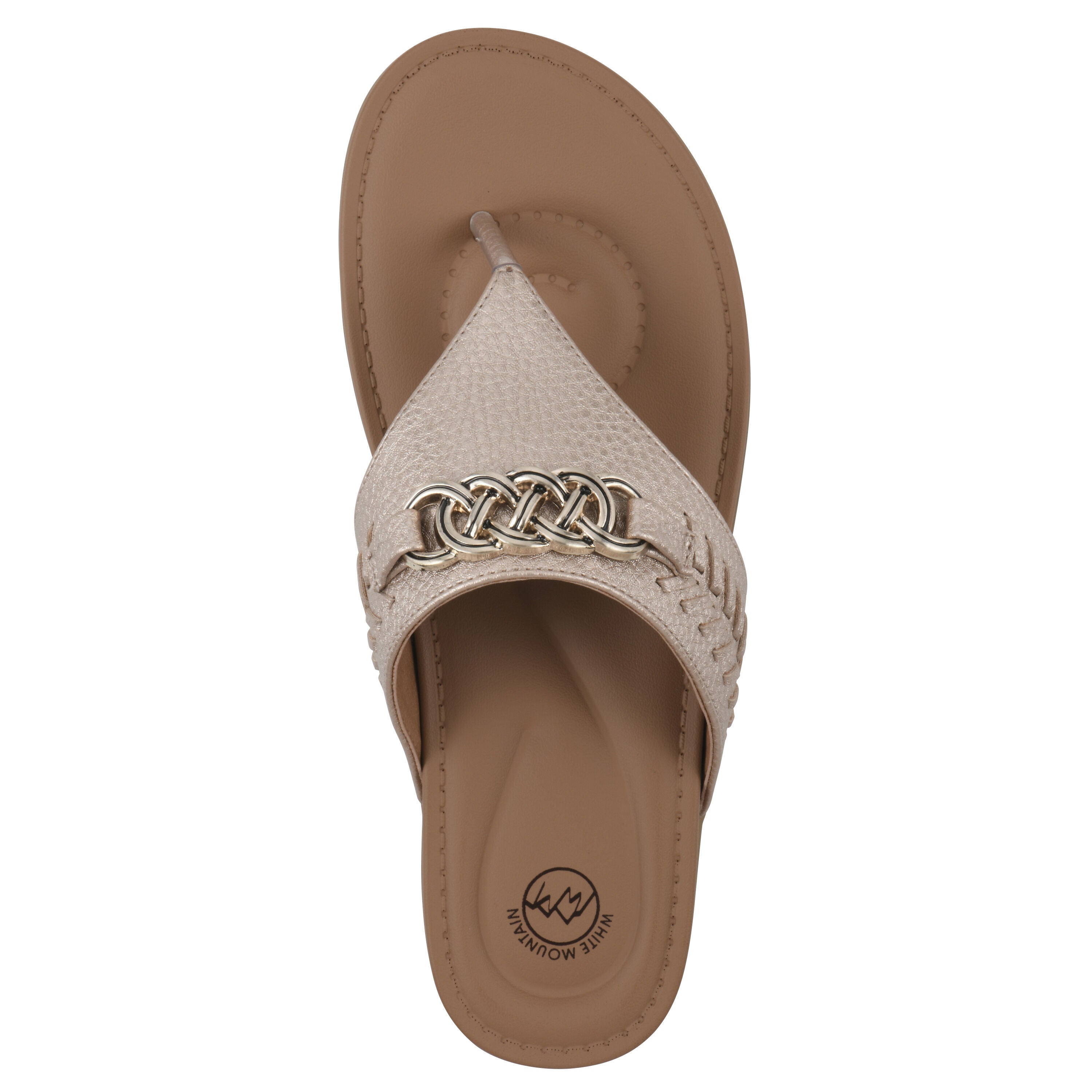 Aladdin Thong Sandal, GOLD SMOOTH, alternate image number 4