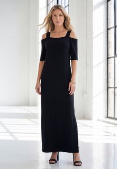 Plus Size Cold Shoulder Maxi Dress