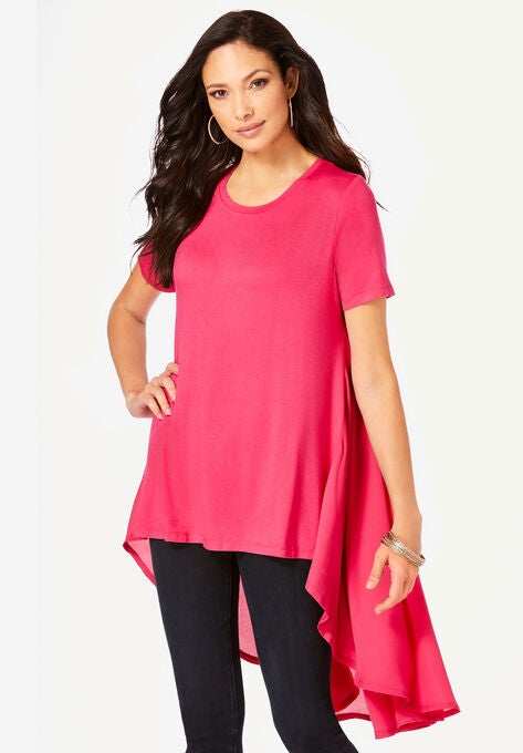 Georgette-Back Ultra Femme Tunic, PINK BURST, hi-res image number null