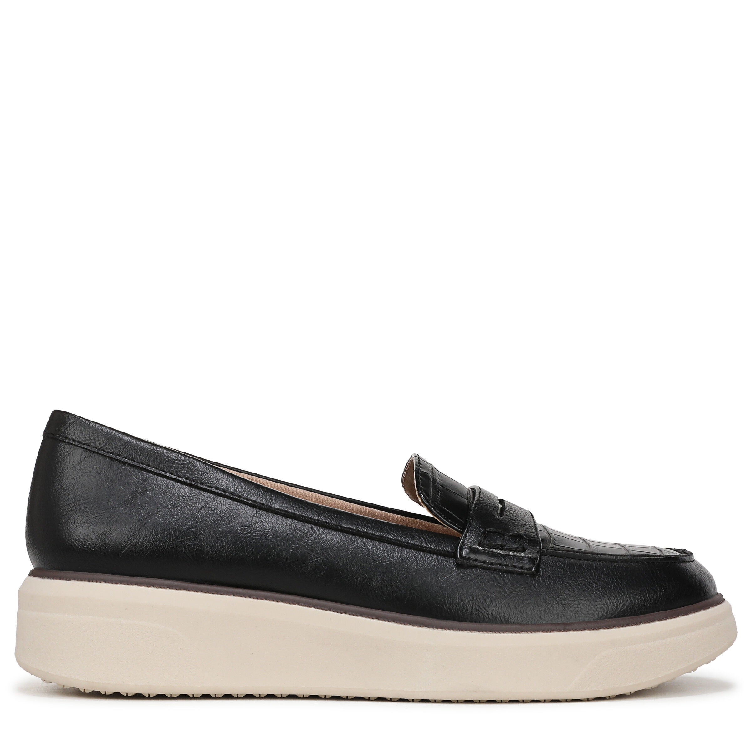 Chelsea Platform Flat, BLACK CROC LEATHER, alternate image number 3