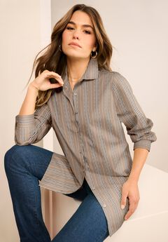 Plus Size Brown Shirts