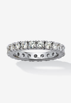 2 Tcw Round Cubic Zirconia Eternity Band In .925 Sterling Silver