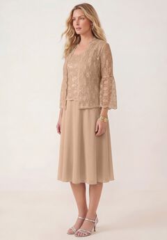 Glitter & Lace Jacket Dress Set