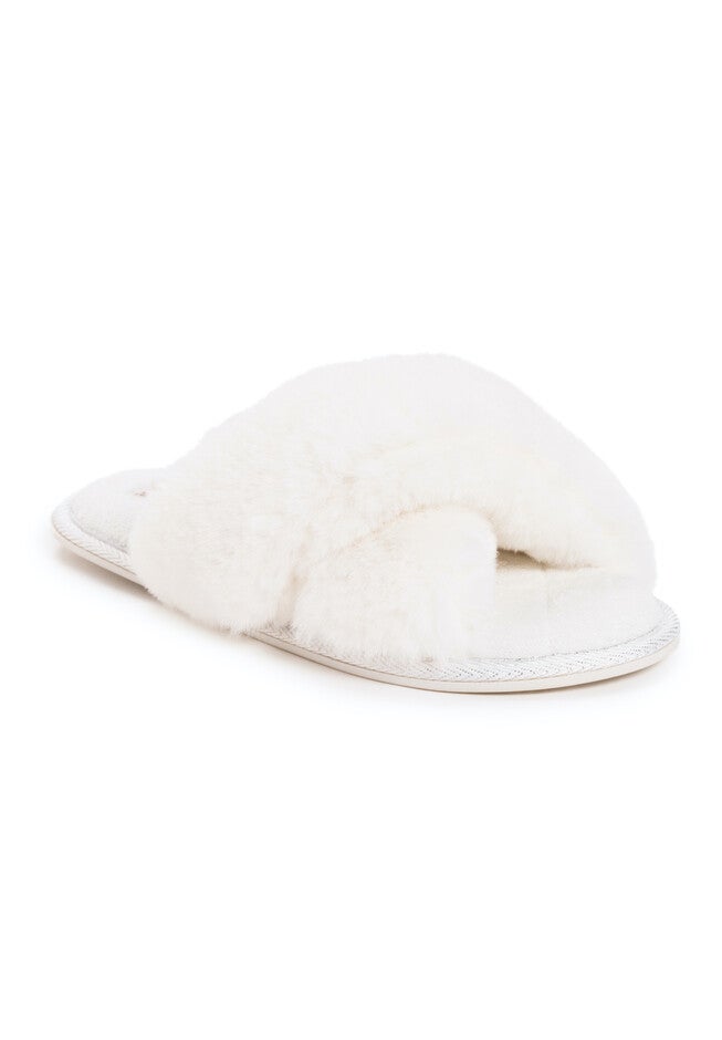 Perley Criss Cross Slipper Slippers, SNOW WHITE, hi-res image number null