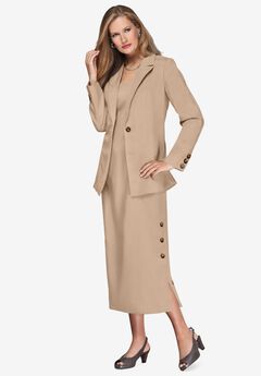 Side Button Suit Jacket Dress