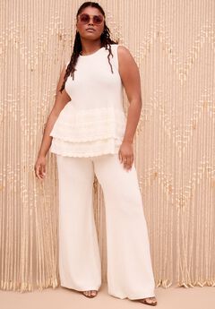 Ruffled-Hem Peplum Tank Top