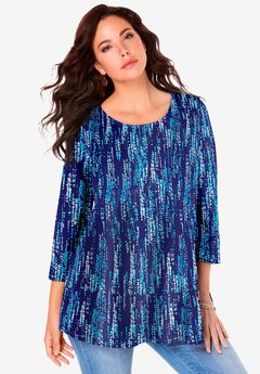 Plus Size Ultimate Three Quarter Sleeve Swing Tee