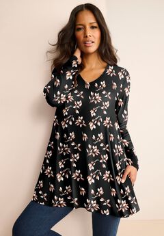 Ultra Drape V Neck Swing Tunic