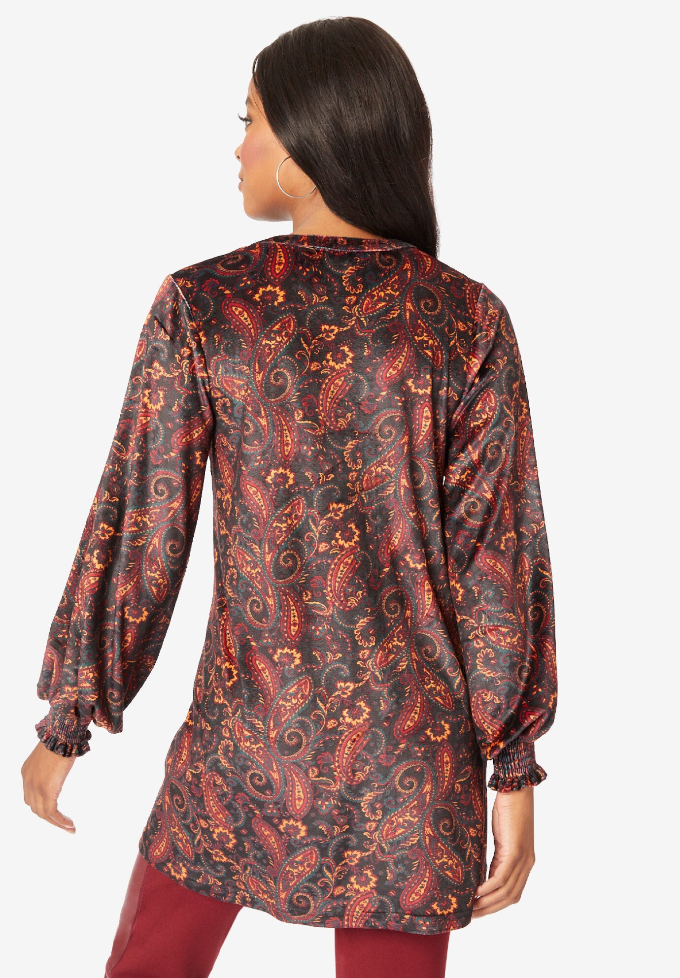 Printed Velour Tunic, , on-hover image number 1
